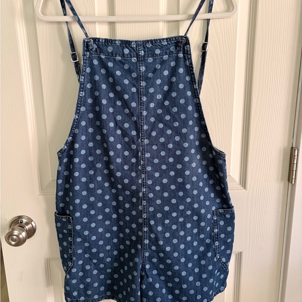 BDG Denim Polka Dot Pinafore Overalls